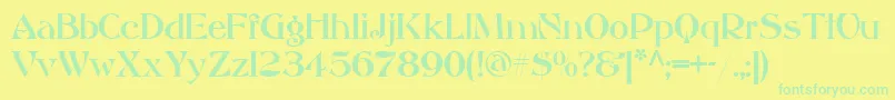 AkvitaniaModern Font – Green Fonts on Yellow Background