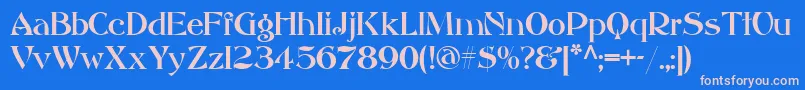 AkvitaniaModern Font – Pink Fonts on Blue Background