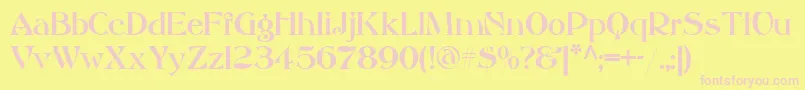 AkvitaniaModern Font – Pink Fonts on Yellow Background