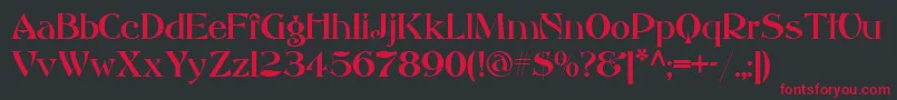 AkvitaniaModern Font – Red Fonts on Black Background