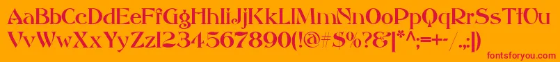 AkvitaniaModern Font – Red Fonts on Orange Background