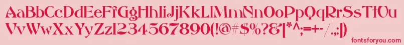 AkvitaniaModern-Schriftart – Rote Schriften auf rosa Hintergrund