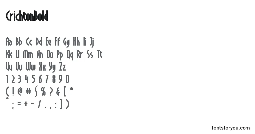 Czcionka CrichtonBold – alfabet, cyfry, specjalne znaki