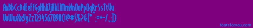 CrichtonBold-Schriftart – Blaue Schriften auf violettem Hintergrund