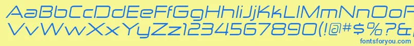 ZektonexItalic Font – Blue Fonts on Yellow Background