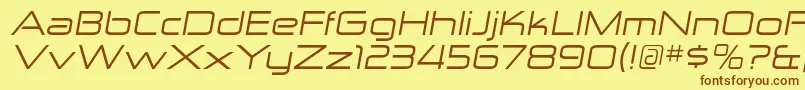 ZektonexItalic Font – Brown Fonts on Yellow Background
