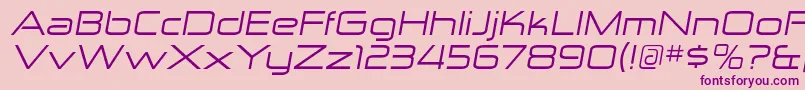 Police ZektonexItalic – polices violettes sur fond rose