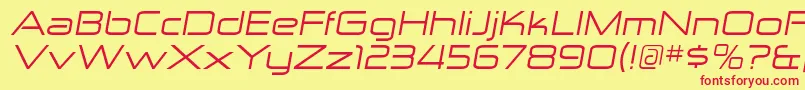 ZektonexItalic Font – Red Fonts on Yellow Background