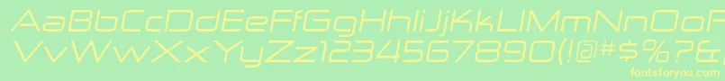 More about ZektonexItalic Font ZektonexItalic Font – Yellow Fonts on Green Background