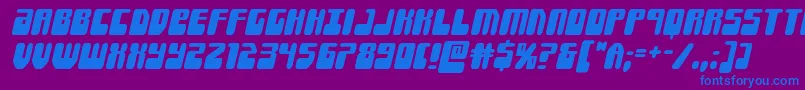 Forcemajeureital Font – Blue Fonts on Purple Background