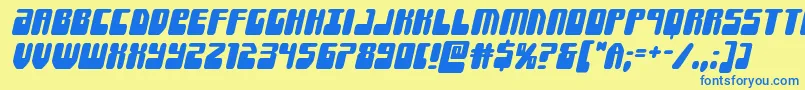 Forcemajeureital Font – Blue Fonts on Yellow Background