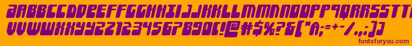 Forcemajeureital Font – Purple Fonts on Orange Background