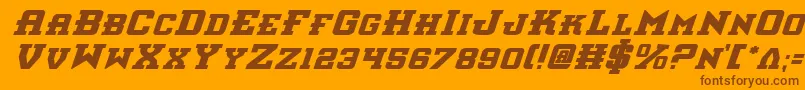 InterceptorBoldItalic Font – Brown Fonts on Orange Background