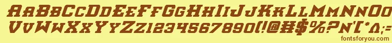 InterceptorBoldItalic Font – Brown Fonts on Yellow Background