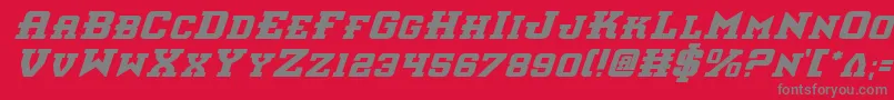 InterceptorBoldItalic Font – Gray Fonts on Red Background