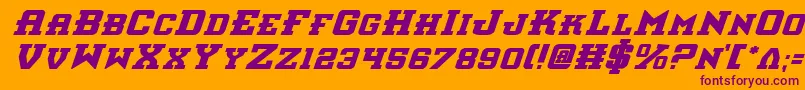 InterceptorBoldItalic Font – Purple Fonts on Orange Background