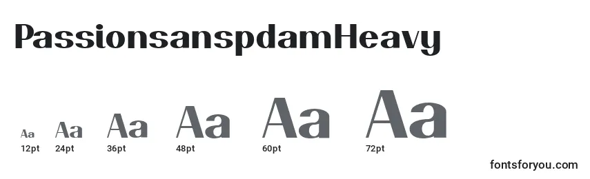 PassionsanspdamHeavy Font Sizes