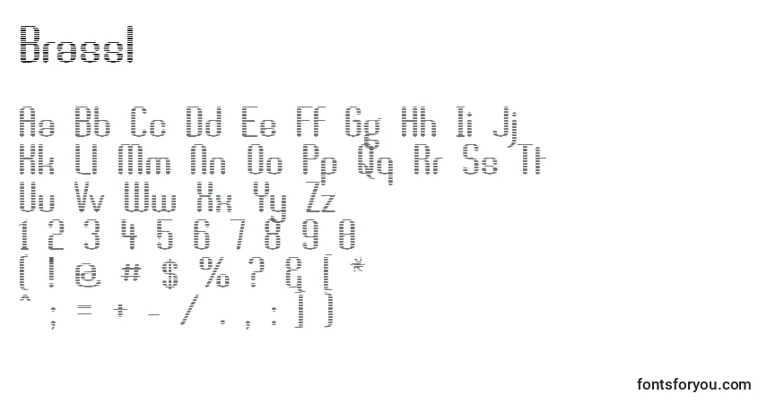A fonte Brassl – alfabeto, números, caracteres especiais
