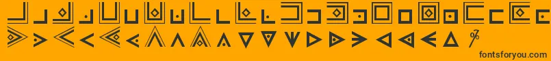 MasonicCipherSymbols-fontti – mustat fontit oranssilla taustalla