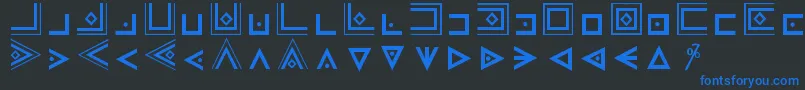 MasonicCipherSymbols Font – Blue Fonts on Black Background