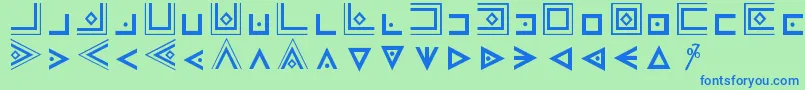 Шрифт MasonicCipherSymbols – синие шрифты на зелёном фоне