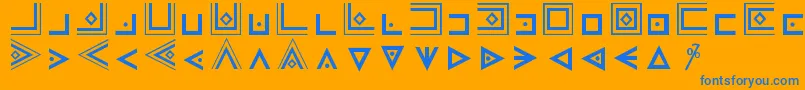 フォントMasonicCipherSymbols – オレンジの背景に青い文字