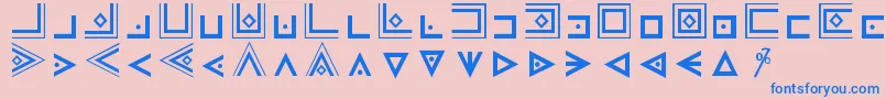 フォントMasonicCipherSymbols – ピンクの背景に青い文字