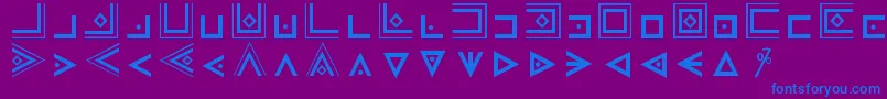 フォントMasonicCipherSymbols – 紫色の背景に青い文字