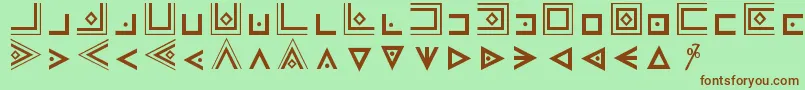 Fonte MasonicCipherSymbols – fontes marrons em um fundo verde