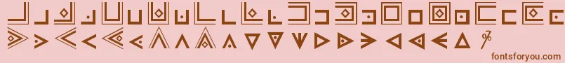 MasonicCipherSymbols-Schriftart – Braune Schriften auf rosa Hintergrund