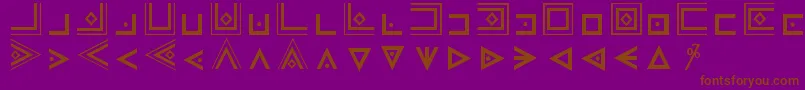 MasonicCipherSymbols-Schriftart – Braune Schriften auf violettem Hintergrund