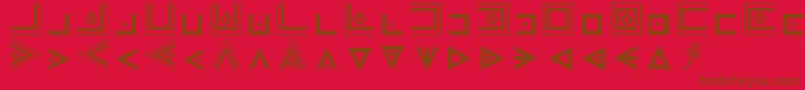 MasonicCipherSymbols-fontti – ruskeat fontit punaisella taustalla