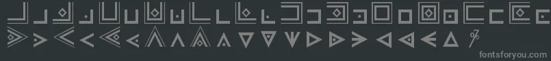 フォントMasonicCipherSymbols – 黒い背景に灰色の文字