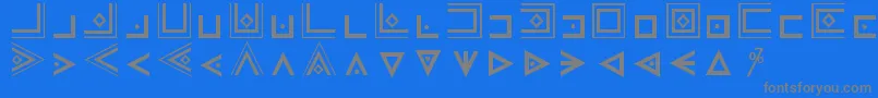 Czcionka MasonicCipherSymbols – szare czcionki na niebieskim tle