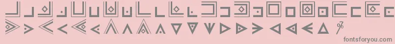 MasonicCipherSymbols-Schriftart – Graue Schriften auf rosa Hintergrund