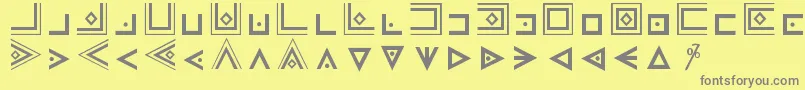 フォントMasonicCipherSymbols – 黄色の背景に灰色の文字