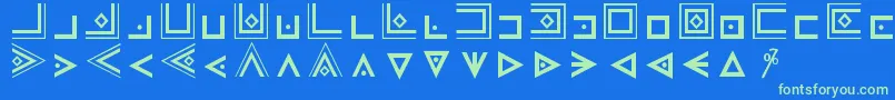 MasonicCipherSymbols-fontti – vihreät fontit sinisellä taustalla