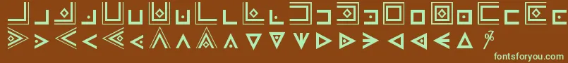 Czcionka MasonicCipherSymbols – zielone czcionki na brązowym tle