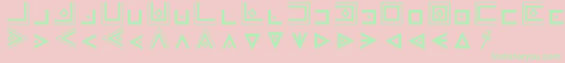 MasonicCipherSymbols Font – Green Fonts on Pink Background