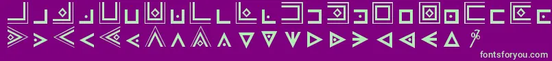 MasonicCipherSymbols-Schriftart – Grüne Schriften auf violettem Hintergrund