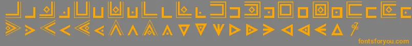 Czcionka MasonicCipherSymbols – pomarańczowe czcionki na szarym tle