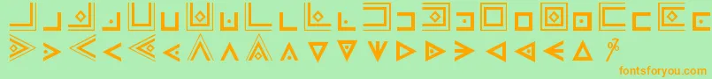 MasonicCipherSymbols-fontti – oranssit fontit vihreällä taustalla