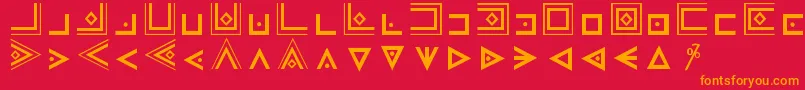 MasonicCipherSymbols Font – Orange Fonts on Red Background