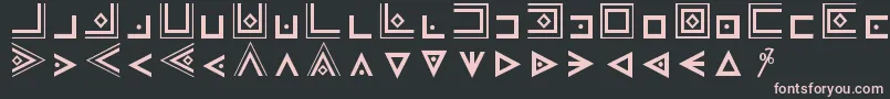 MasonicCipherSymbols-fontti – vaaleanpunaiset fontit mustalla taustalla