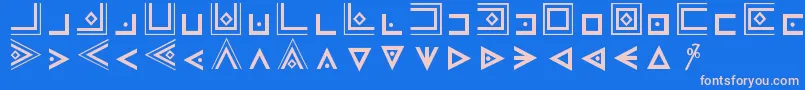 フォントMasonicCipherSymbols – ピンクの文字、青い背景