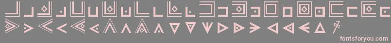 MasonicCipherSymbols-fontti – vaaleanpunaiset fontit harmaalla taustalla