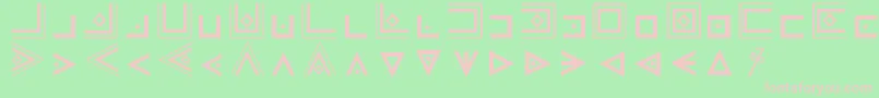 フォントMasonicCipherSymbols – 緑の背景にピンクのフォント
