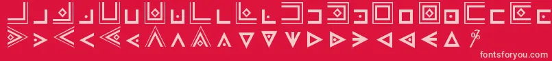 MasonicCipherSymbols Font – Pink Fonts on Red Background
