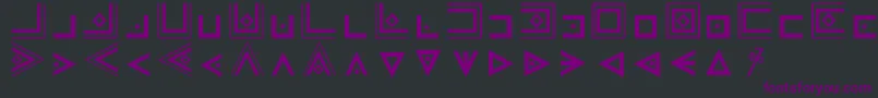 MasonicCipherSymbols-Schriftart – Violette Schriften auf schwarzem Hintergrund