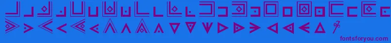 フォントMasonicCipherSymbols – 紫色のフォント、青い背景